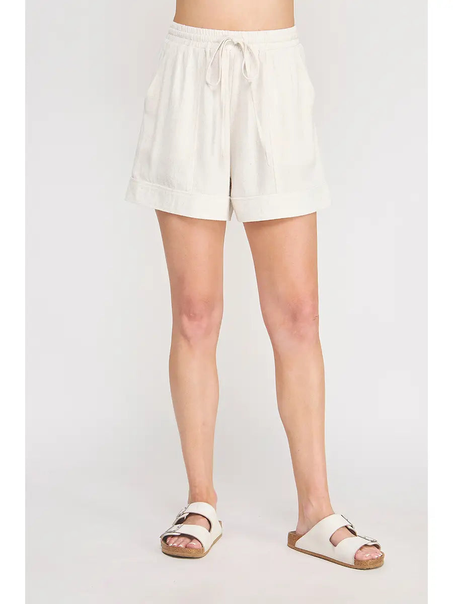 Elastic Linen Shorts