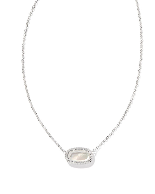 Elisa Ridge Frame Necklace | Silver & Ivory Mother-of-Pearl