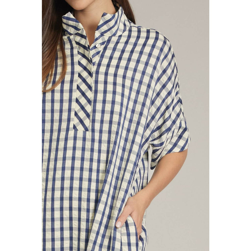 NEW Gingham short sleeve midi dress