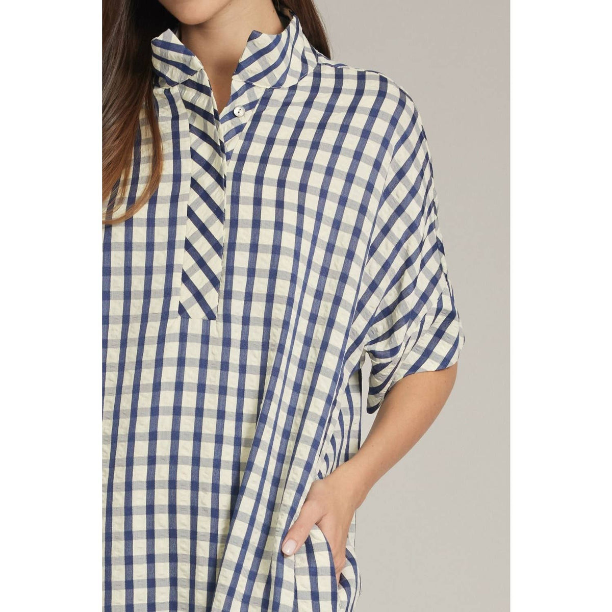 NEW Gingham short sleeve midi dress
