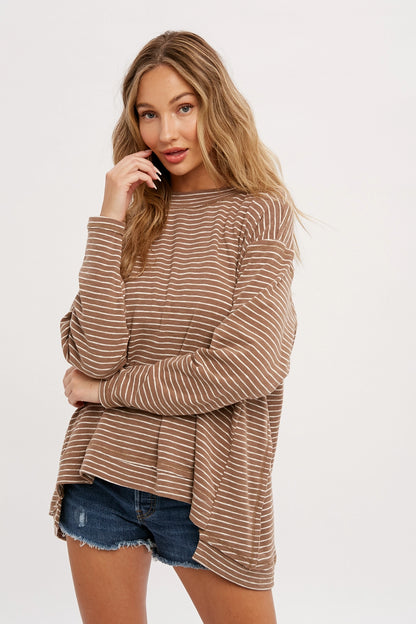 Crewneck Slouchy Stripe Top