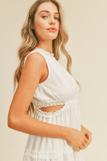 Ruffled Tiered Cutout Dress