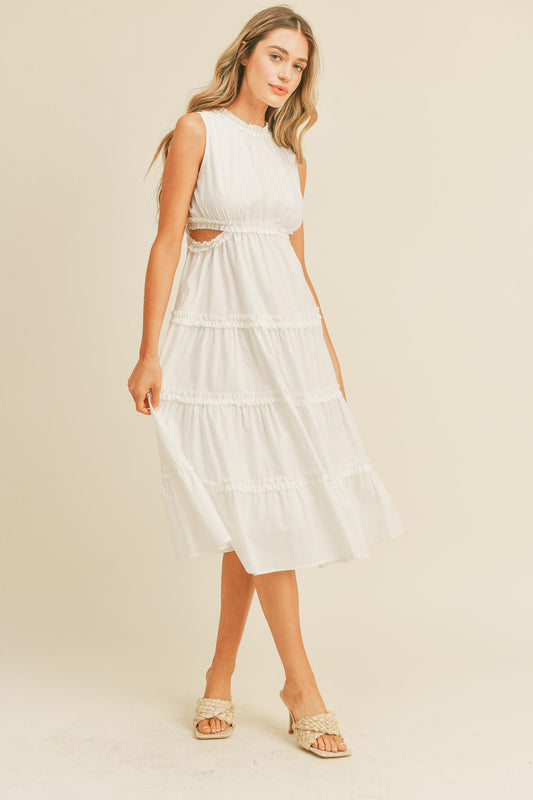 Ruffled Tiered Cutout Dress