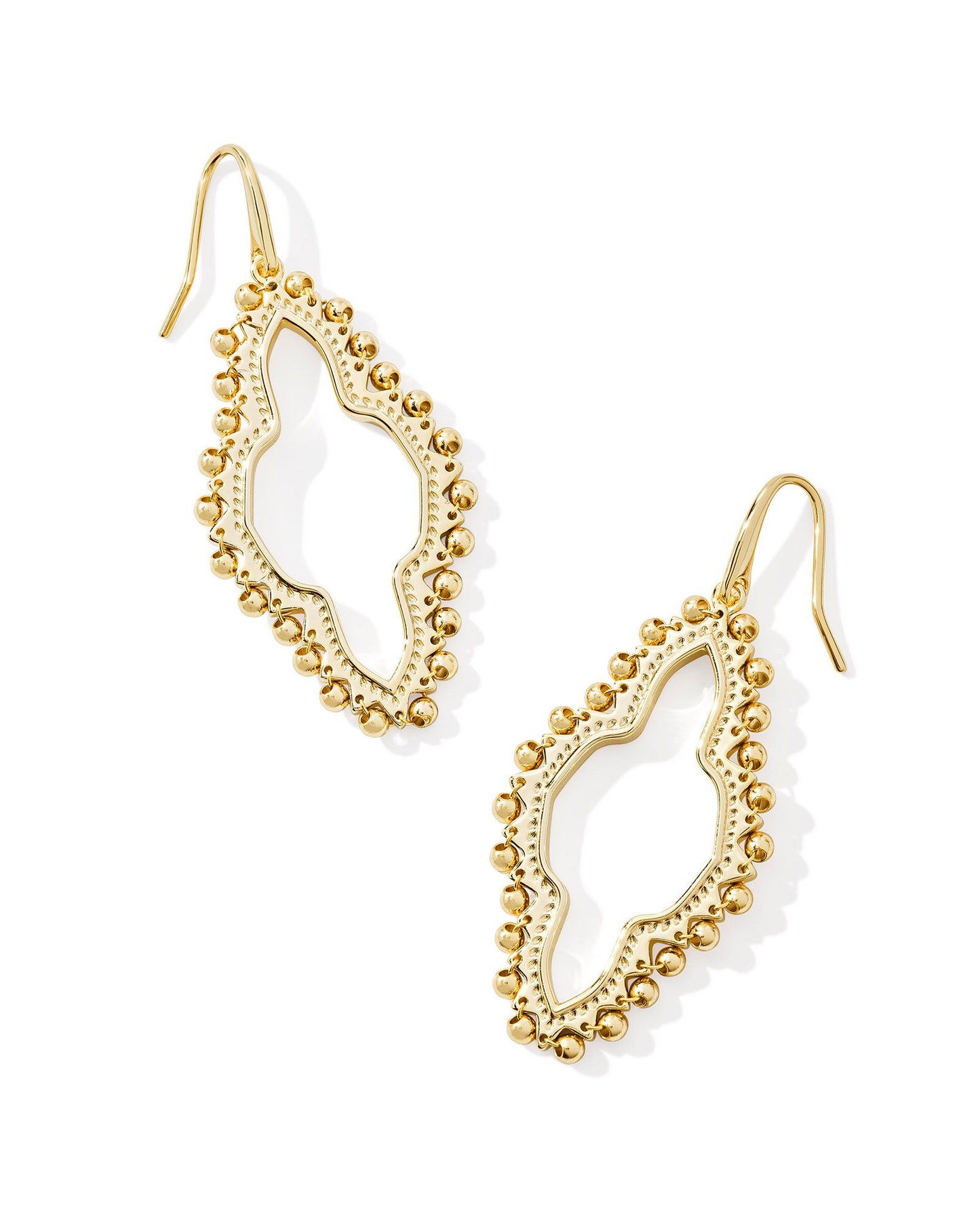 Abbie Beaded Open Frame Earrings | Gold