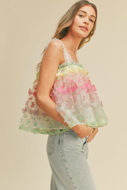 3D Ombre Butterfly Top