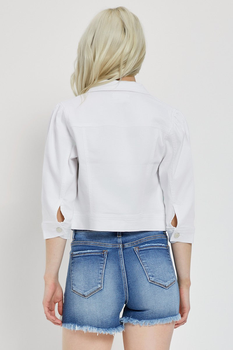 Shirring Sleeve Crop Jacket