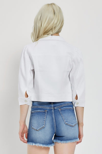 Shirring Sleeve Crop Jacket