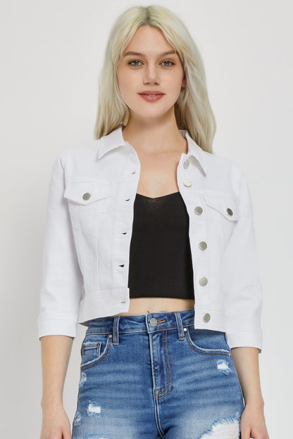 Shirring Sleeve Crop Jacket