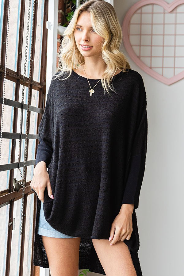 Plus | Dolman High/Low Knitted Top