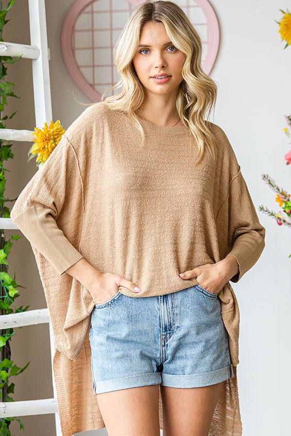 Plus | Dolman High/Low Knitted Top