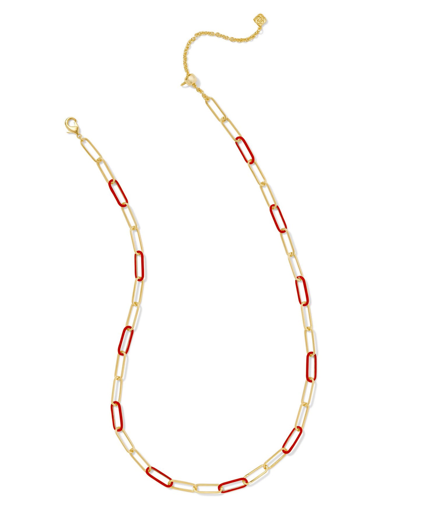 Ainsley Convertible Chain Necklace | Gold & Red Enamel