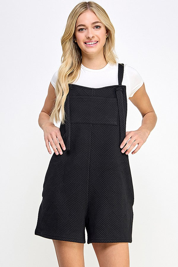Plus | Textured Short Overall Pants