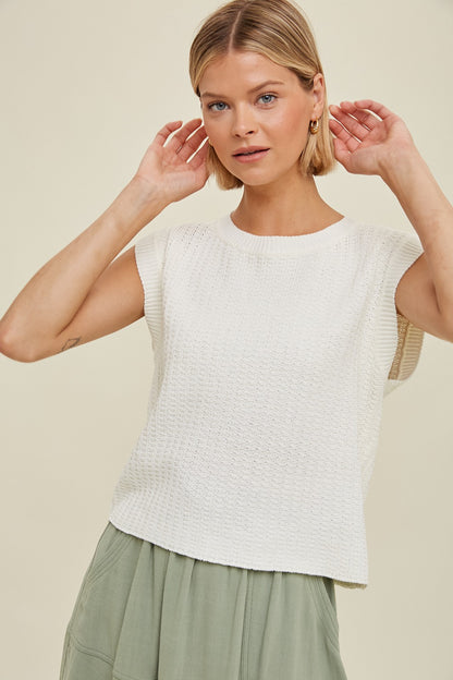Relaxed Crop Sweater Vest