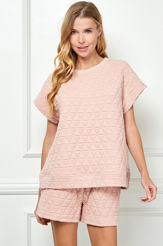 Quilted Short Sleeve Soft Top