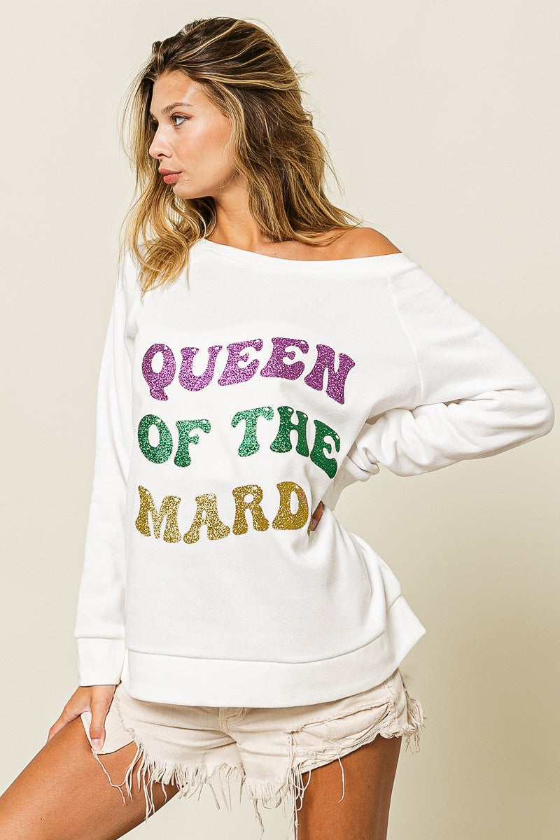 Queen of Mardi Glitter Pullover