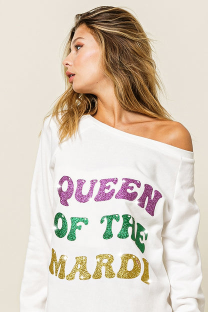 Queen of Mardi Glitter Pullover
