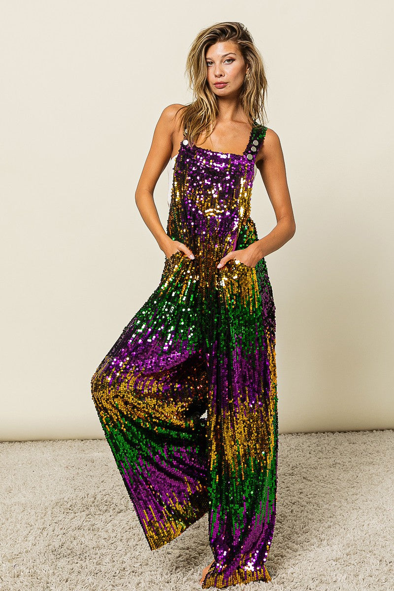 Mardi Gras Patch/Sequin Top XLarge