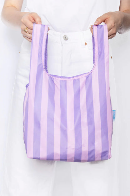 Mini Reusable Bag | Purple Stripe