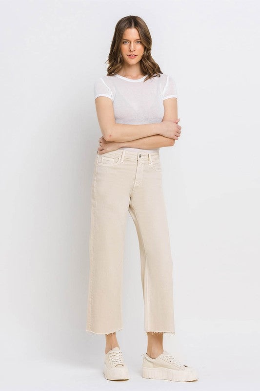 High Rise Crop Wide Leg Jeans