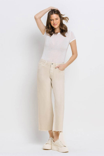 High Rise Crop Wide Leg Jeans