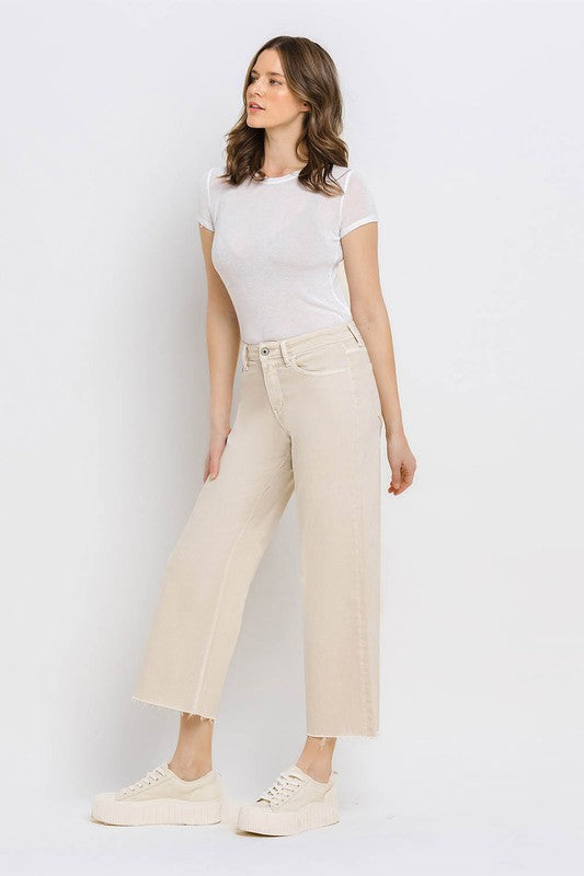 High Rise Crop Wide Leg Jeans