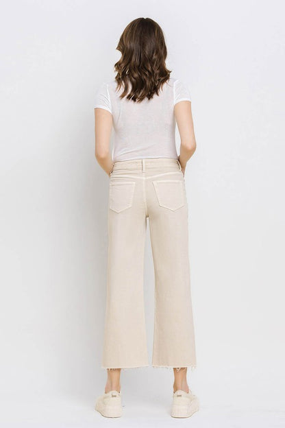 High Rise Crop Wide Leg Jeans