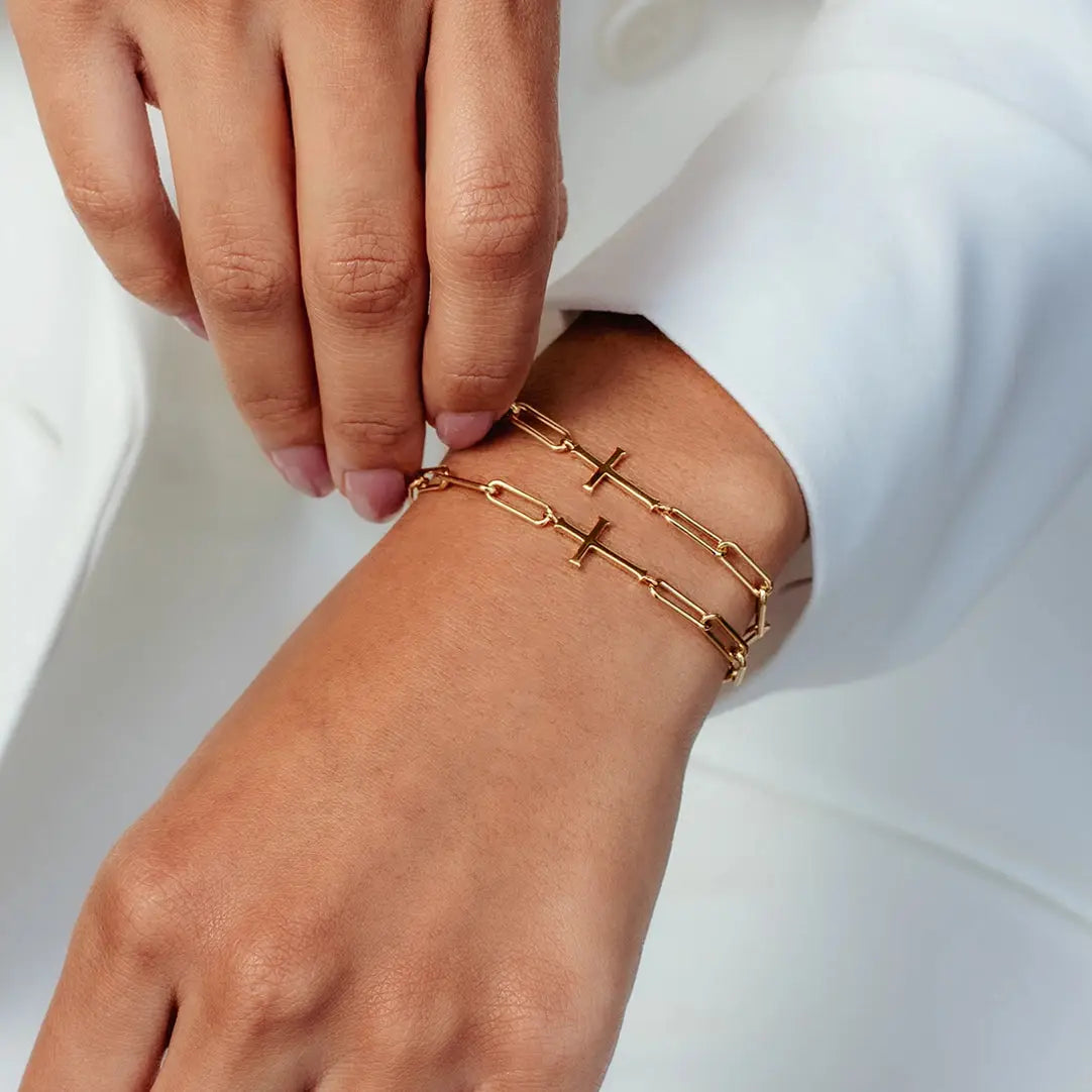 Chain Breaker Cross Bracelet - Gold