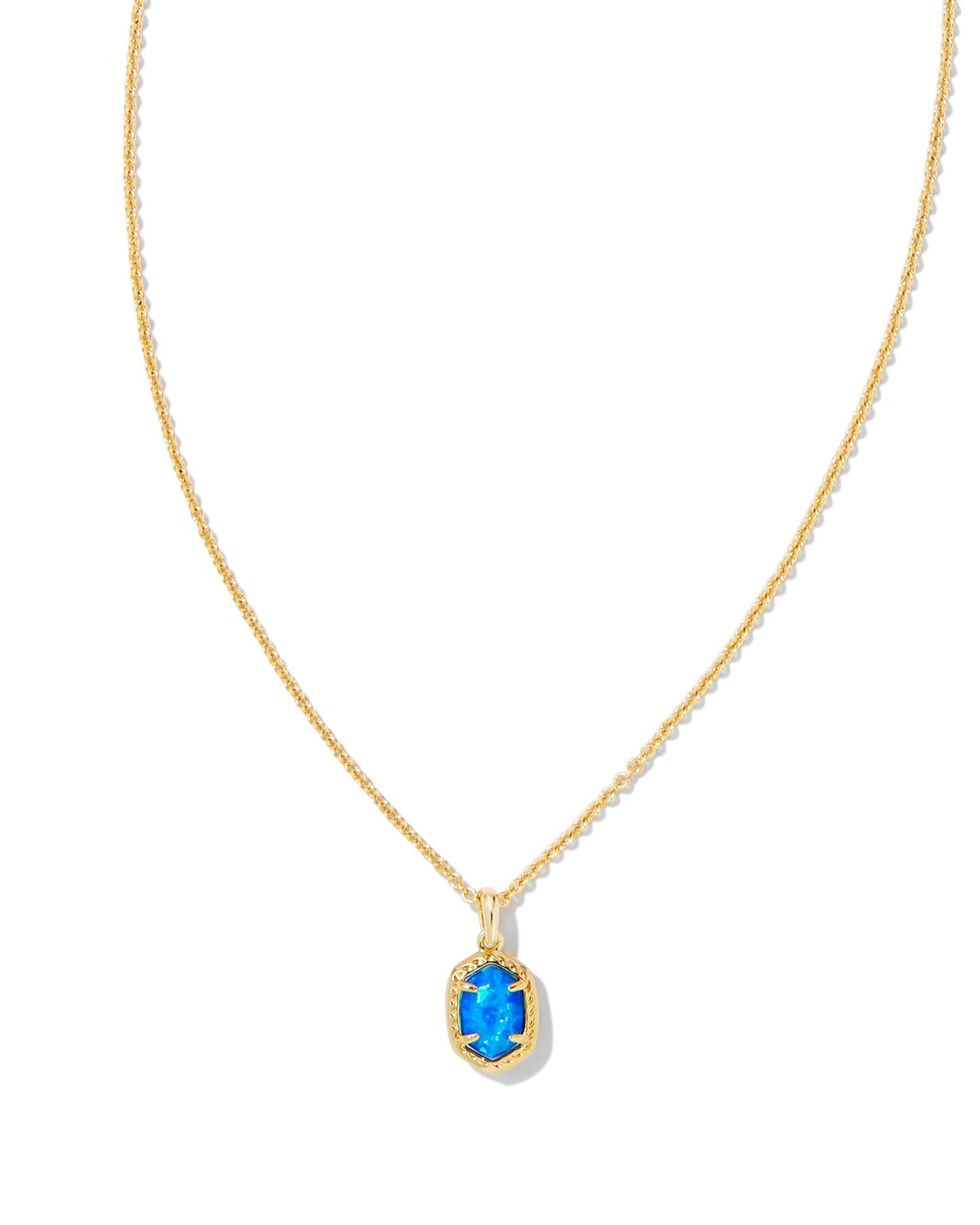 Daphne Frame Necklace | Gold & Bright Blue Kyocera Opal