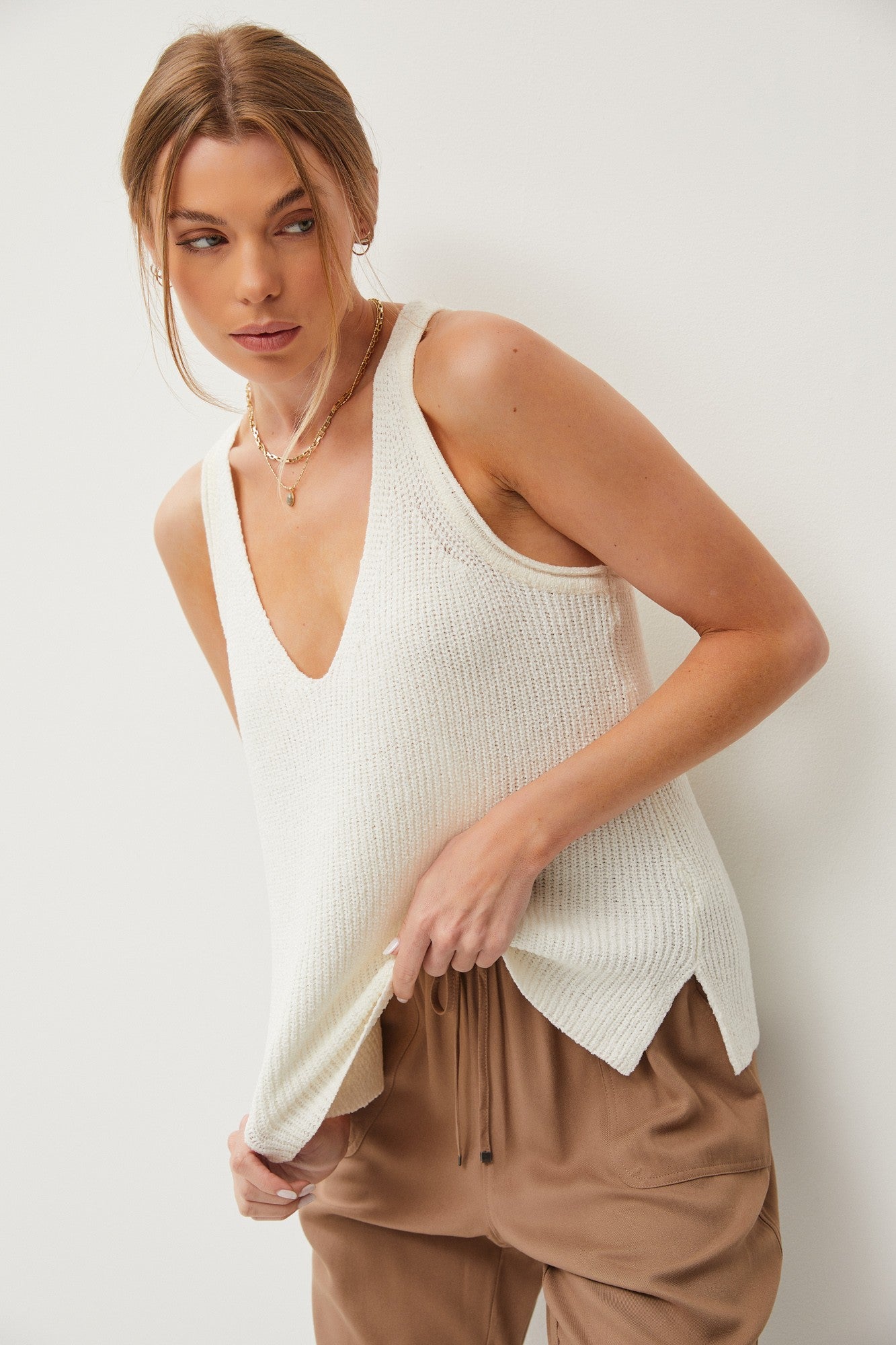 Flowy Racerback Knit Top