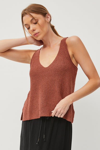 Flowy Racerback Knit Top