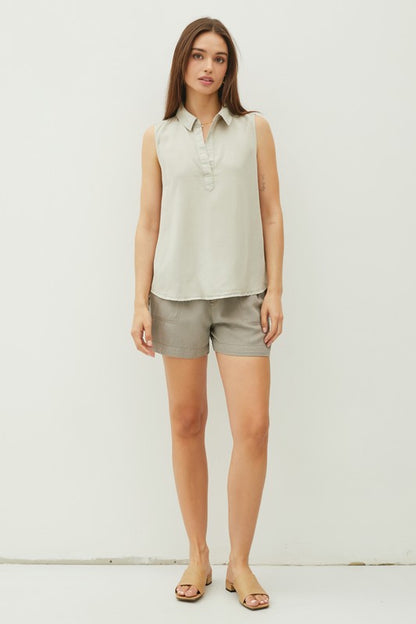 Tencel Sleeveless Shirt