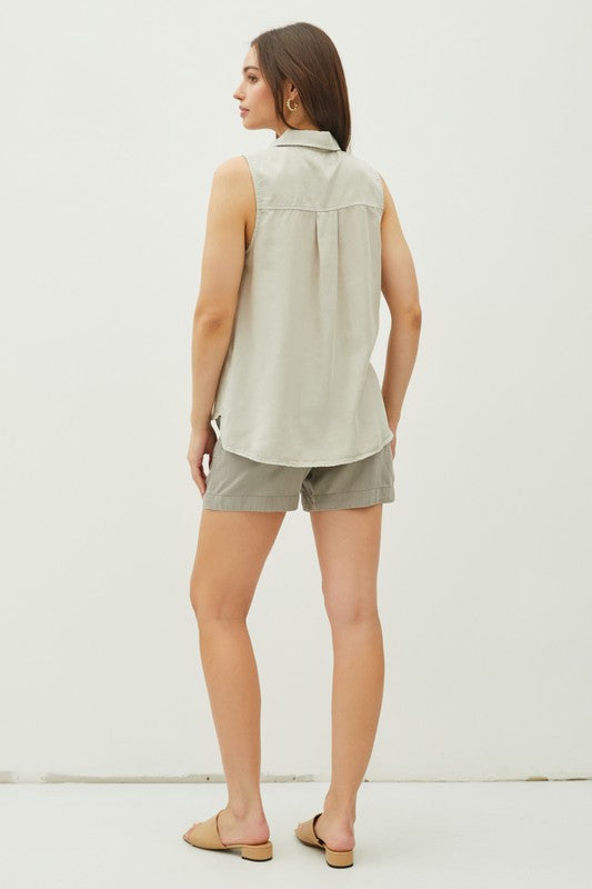 Tencel Sleeveless Shirt