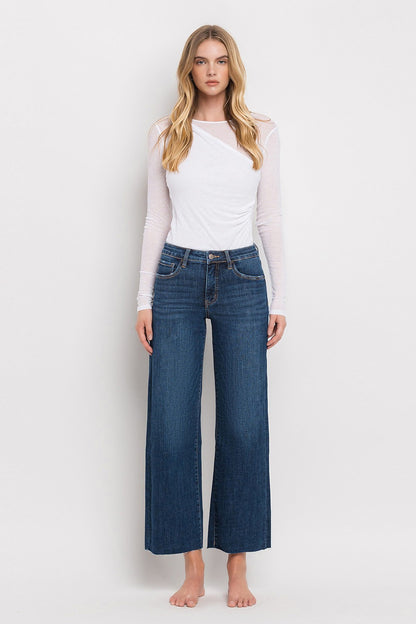 Tummy Control Mid Rise Wide Leg Jeans