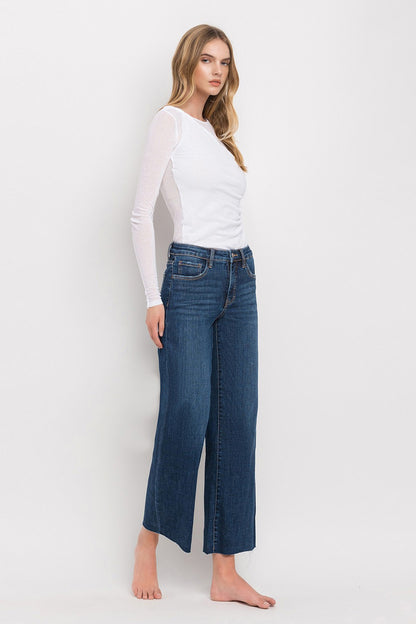 Tummy Control Mid Rise Wide Leg Jeans