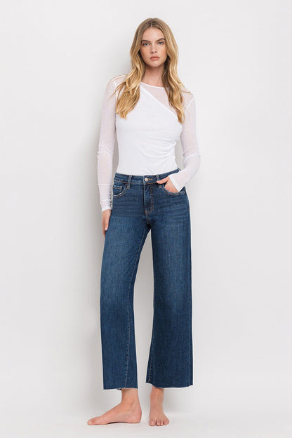 Tummy Control Mid Rise Wide Leg Jeans