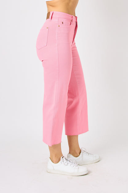 Pink High Waist Tummy Control Wide Pants