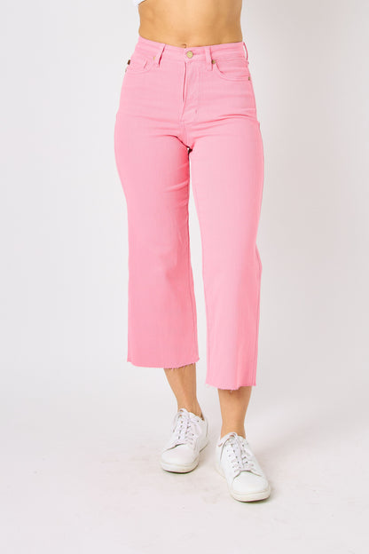 Pink High Waist Tummy Control Wide Pants