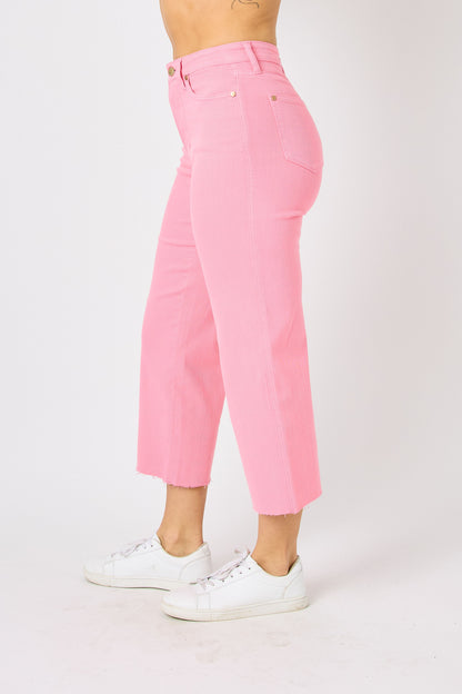 Pink High Waist Tummy Control Wide Pants