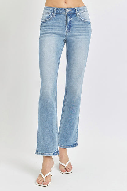 Mid Rise-Ankle Straight-Relaxed Jeans