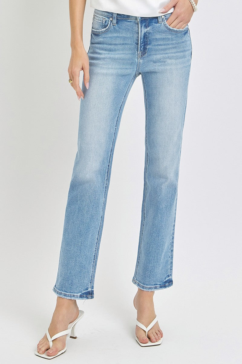 Mid Rise-Ankle Straight-Relaxed Jeans