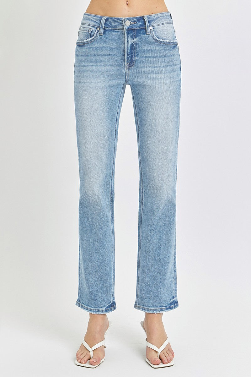 Mid Rise-Ankle Straight-Relaxed Jeans