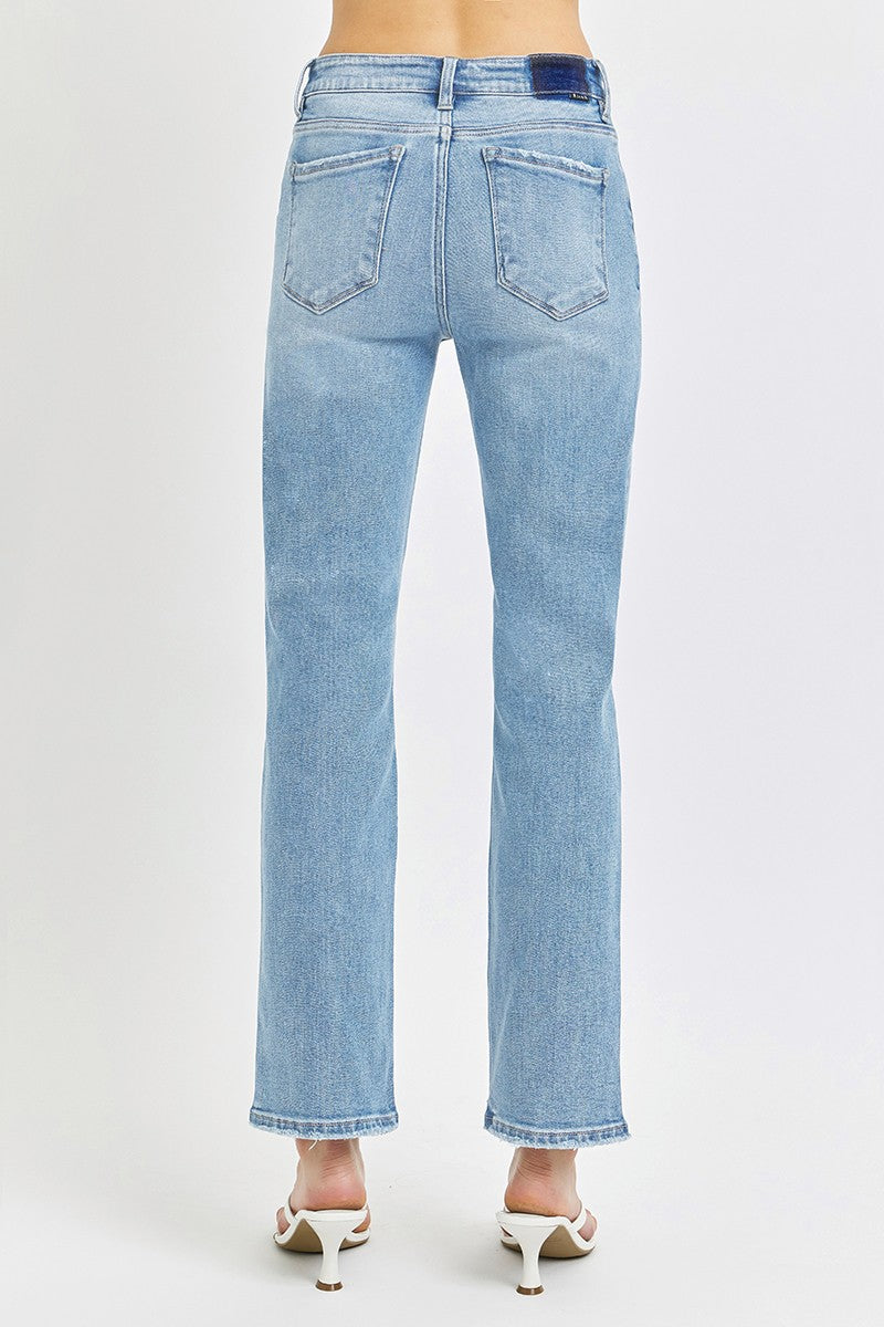 Mid Rise-Ankle Straight-Relaxed Jeans