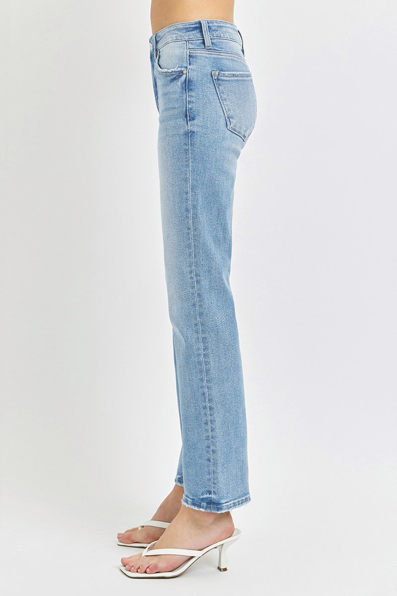 Mid Rise-Ankle Straight-Relaxed Jeans