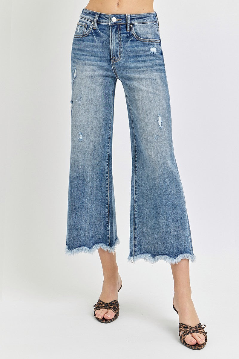 High Rise Ankle Flare Jeans