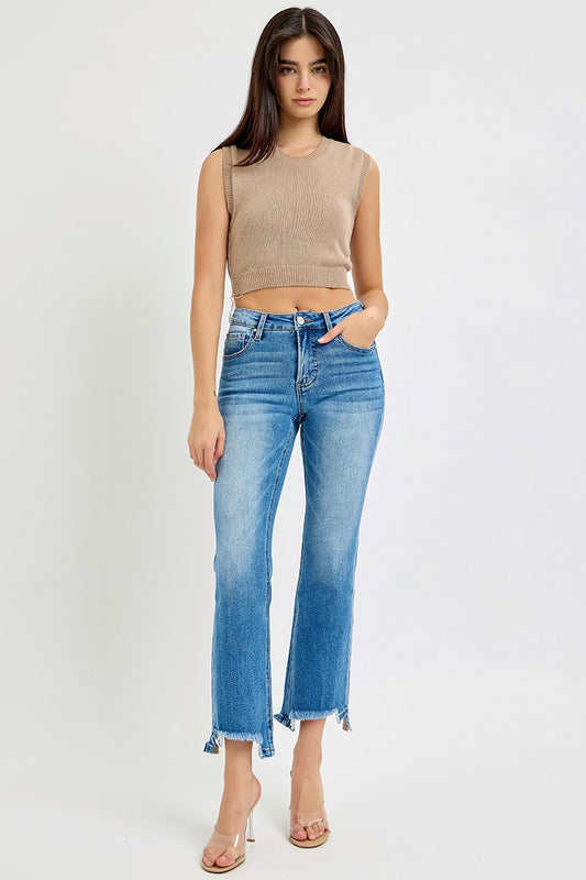 Plus | Tummy Control Mid-Rise Crop Bootcut Jeans