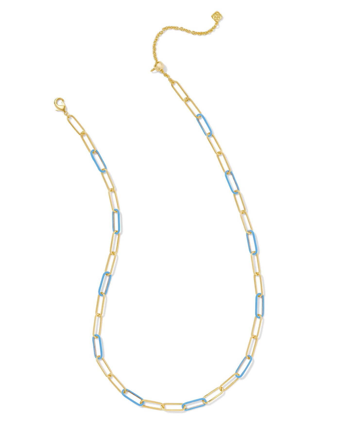 Ainsley Convertible Chain Necklace | Gold & Light Blue Enamel