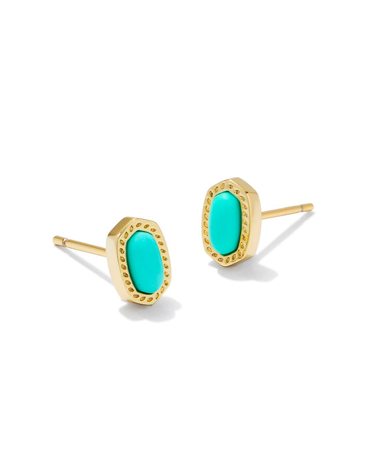 Mini Ellie Stud Earrings | Gold & Mint Magnesite