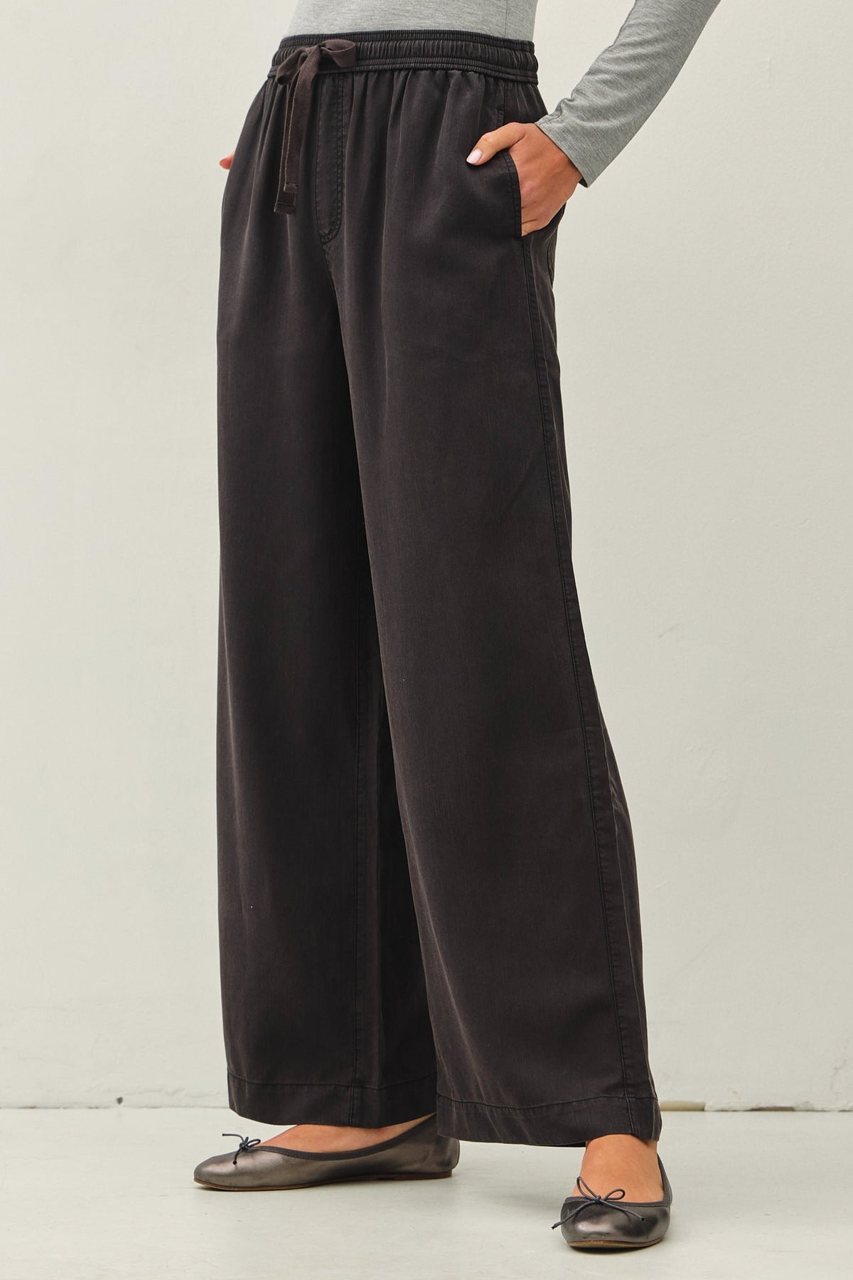 29" Inseam Tencel Wide Leg Pants