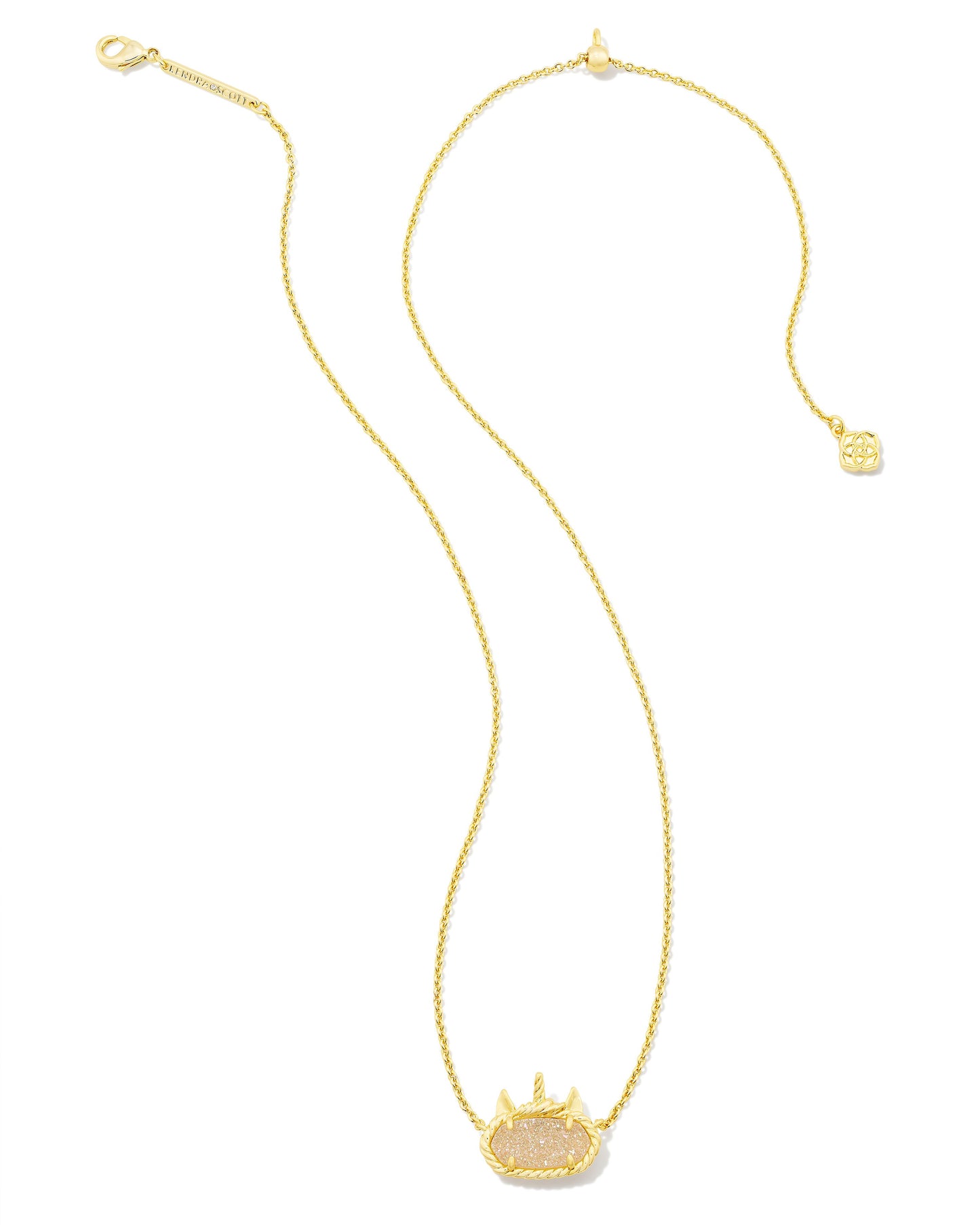 Elisa Unicorn Necklace | Gold & Iridescent Drusy