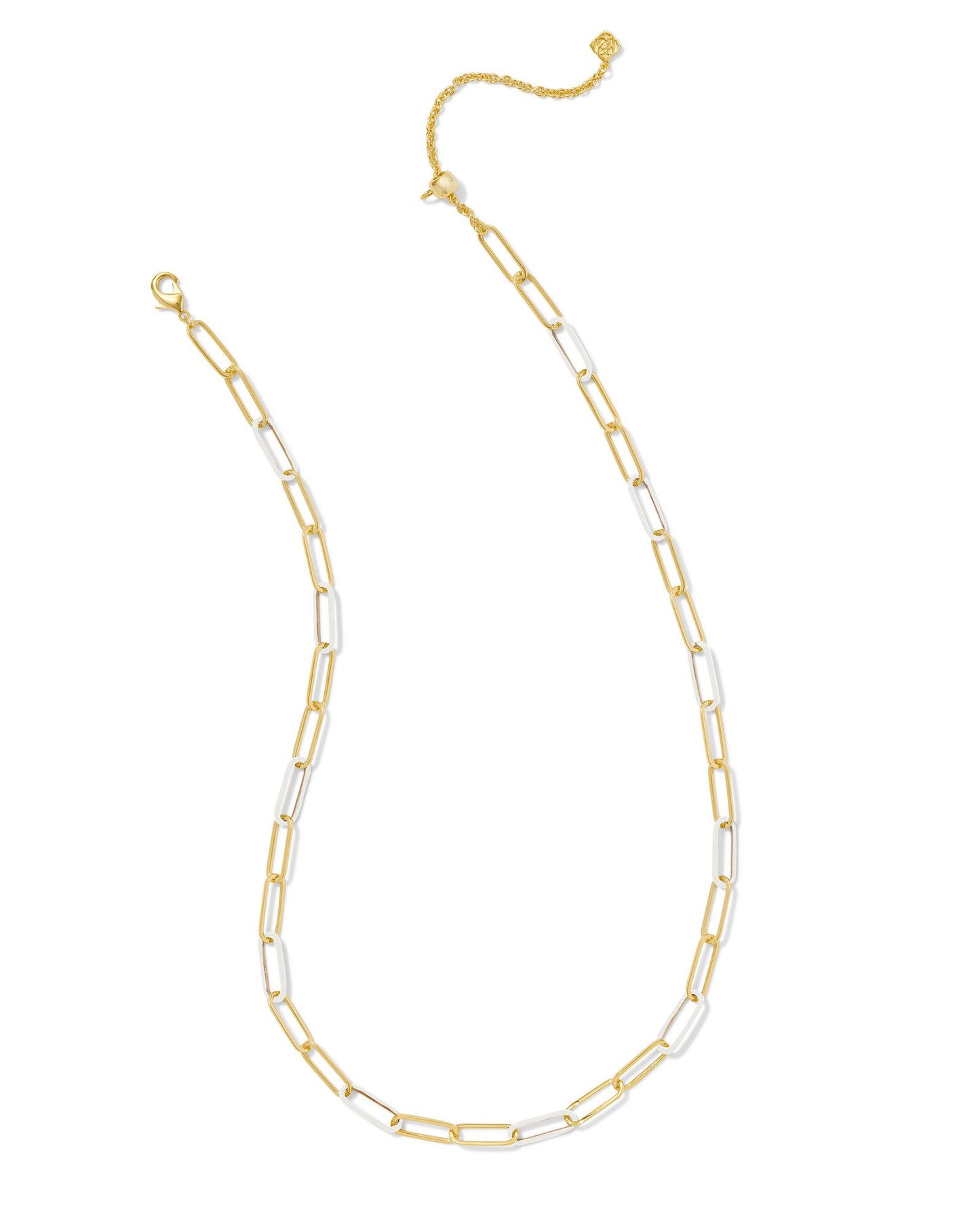 Ainsley Convertible Chain Necklace | Gold & White Enamel